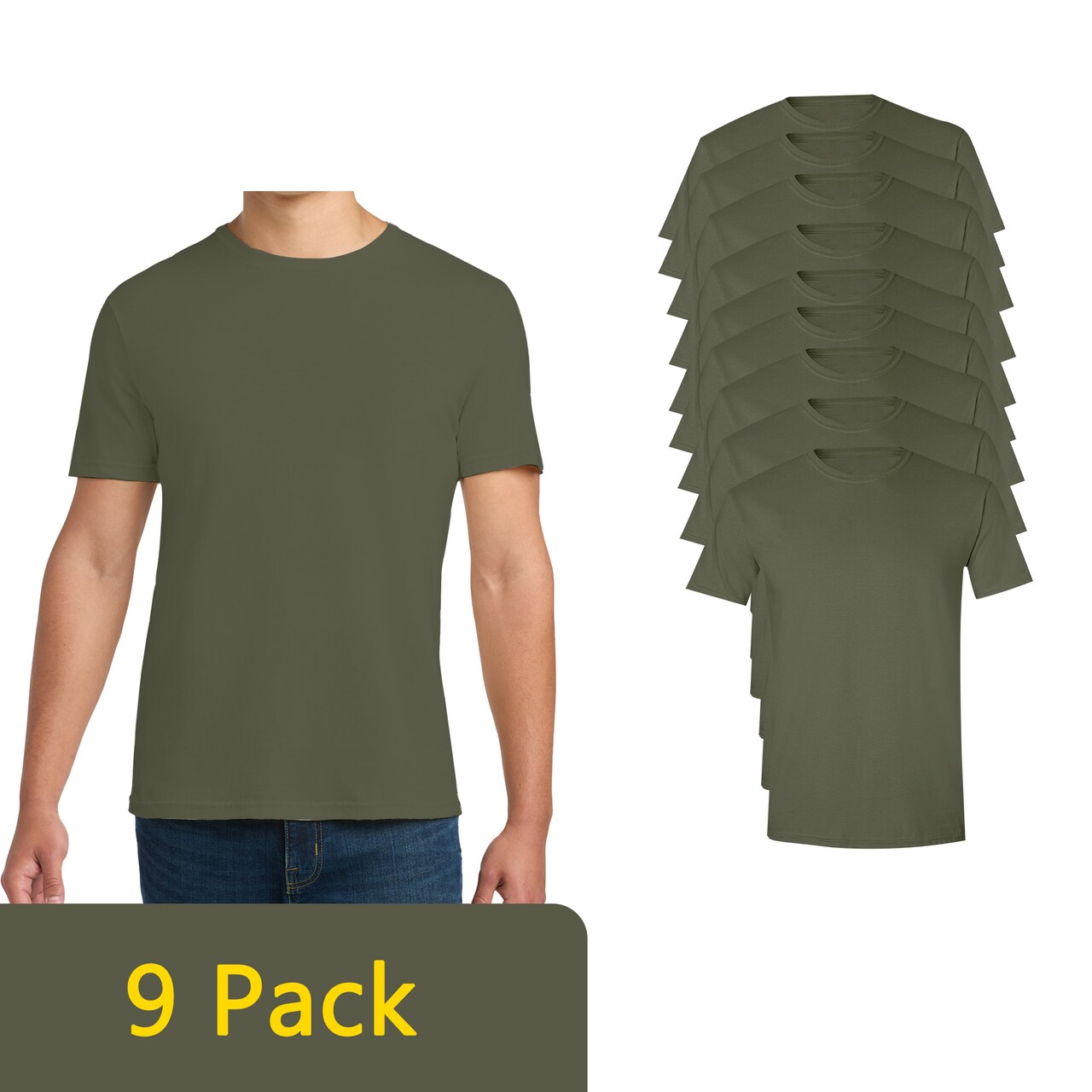 Gildan Men's Softstyle Short Sleeve Blank T-Shirt for DIY Printing & Craft Projects, Military Green